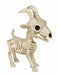 Product photo of the Skeleton Goat on a plain white background. It measures about 5.75x9x11.5". A Halloween decoration.