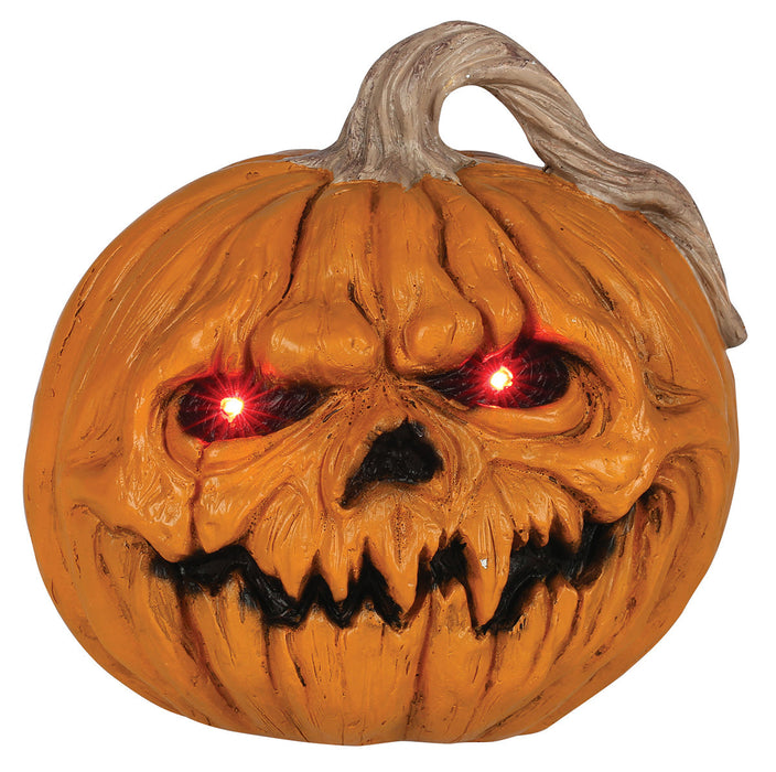 Product photo of the Light-Up Creepy Pumpkin on a plain white background — with light-up details. A Halloween decoration.
