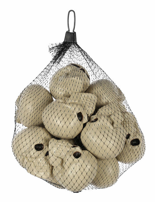 Product photo of the Bag of Skulls 2.5" on a plain white background. Comes as a set of 16. A Halloween decoration.