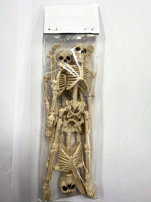 Product photo of the 8" Bendable Skeleton on a plain white background. Comes as a set of 3. A Halloween decoration.