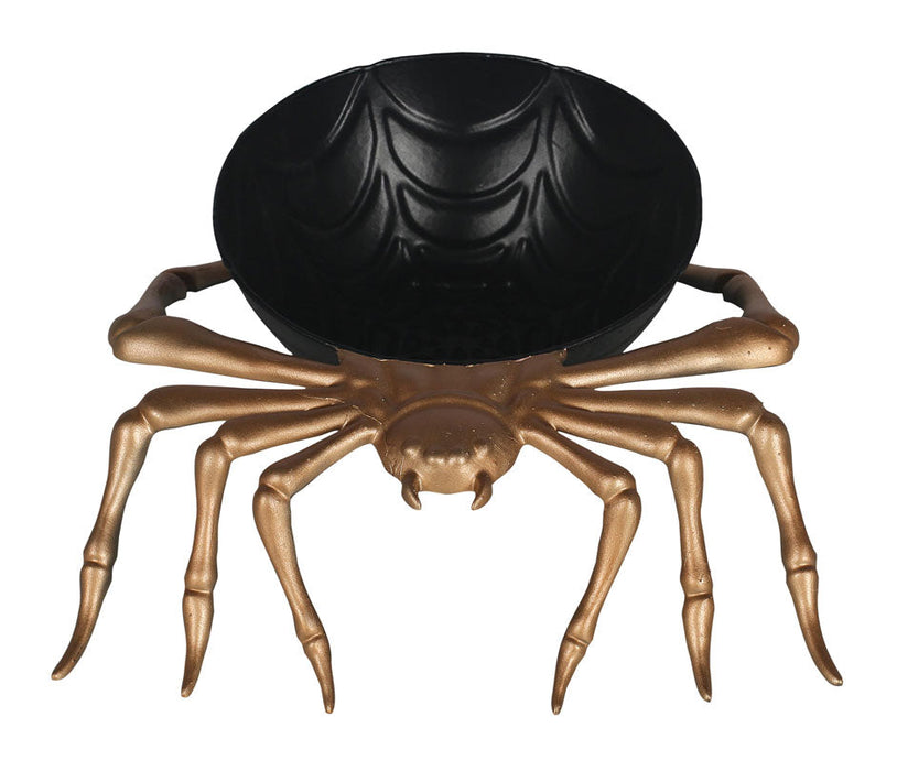 Product photo of the Spider Bowl on a plain white background. It measures about 9x875x2.5". A Halloween decoration.