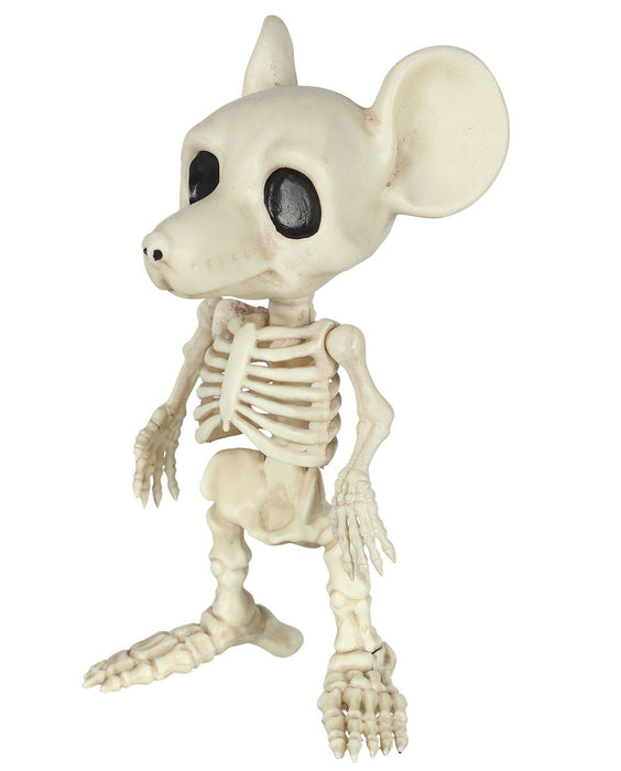 Product photo of the Cute Skeleton Mouse H on a plain white background. It measures about 3.5x2.75x7". A Halloween decoration.