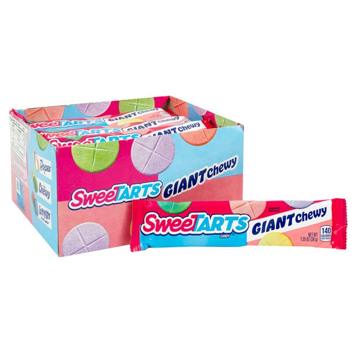 Sweetarts Giant Chewy Candy: chewy fruit candy. Individually wrapped, 1.35 oz size.
