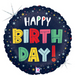 Birthday Colorful Stars Holographic Mylar Balloon, 18"