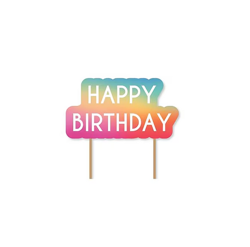 Happy Birthday Cake Topper - Vibrant Ombre | 1ct