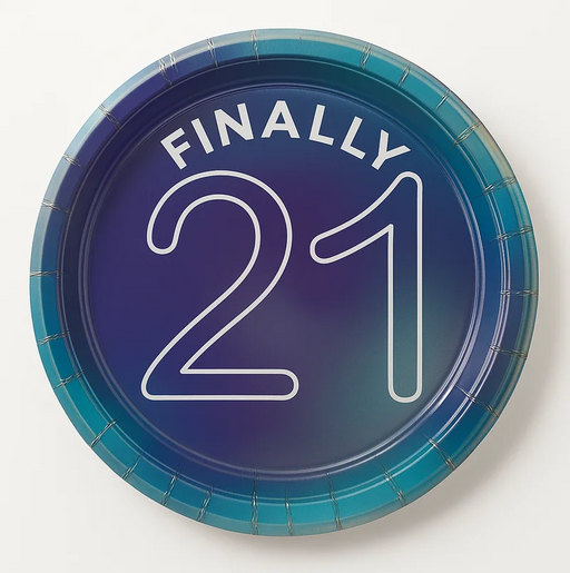 Finally 21 Iridescent Paper Plates, 7" | 8ct