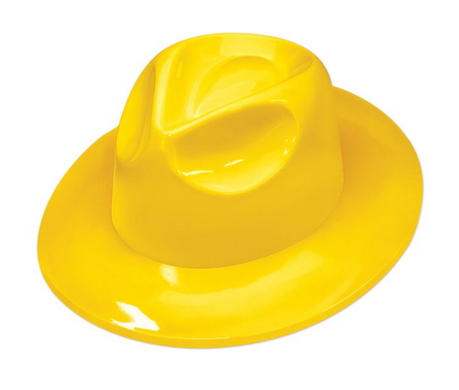 Plastic Fedora - Yellow | 1ct