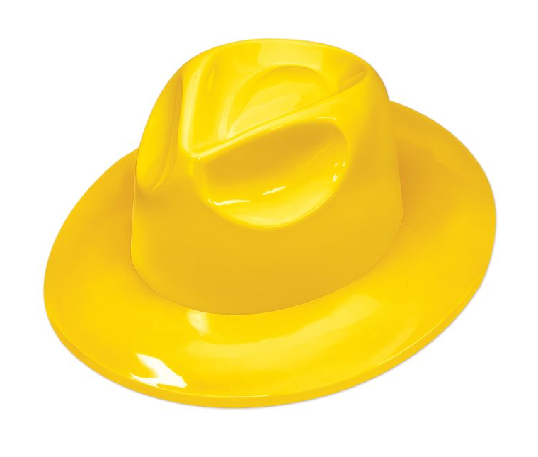 Plastic Fedora - Yellow | 1ct