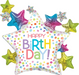 36" Birthday Stars and Painted Dots SuperShape | 1ct