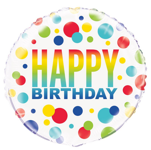 18" Rainbow Spots Birthday Balloon | 1ct
