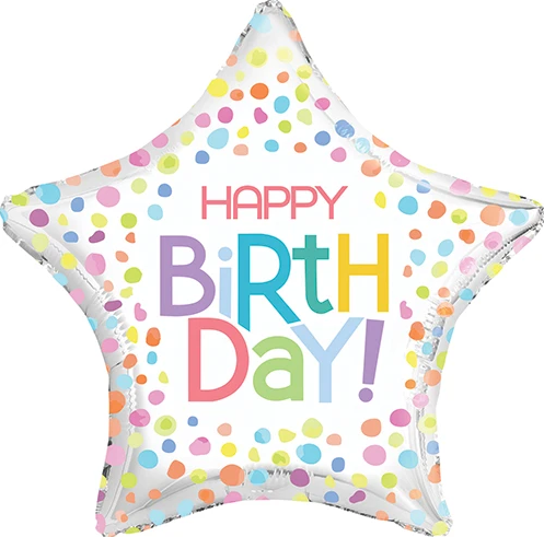 18" Lots of Dots Birthday Balloon  | 1ct