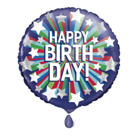 18" Shooting Star Happy Birthday Balloon | 1ct