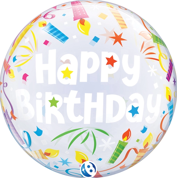 22" Birthday Candles Bubble Balloon | 1ct
