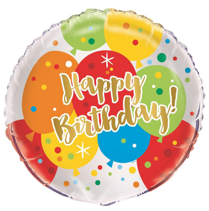 18" Glitzy Gold Birthday Balloon | 1ct