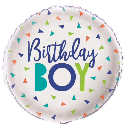 18" Confetti Birthday Boy Balloon | 1ct
