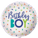 18" Confetti Birthday Boy Balloon | 1ct