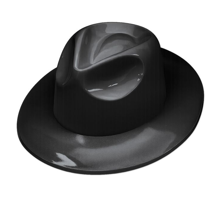 Plastic Fedora - Black | 1ct