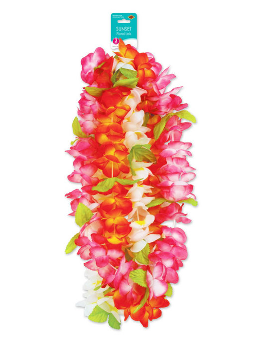 Sunset Floral Leis | 3ct
