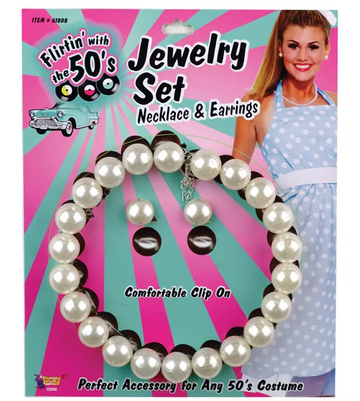 50s Pearl Necklace / Earring | 1ct