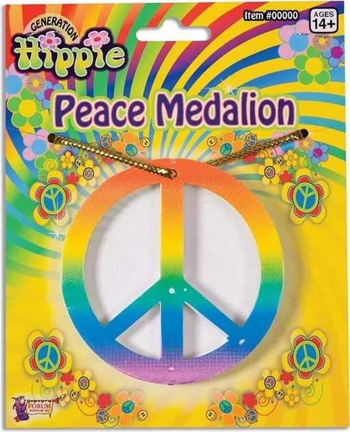 Rainbow Peace Sign Medallion Necklace | 1ct