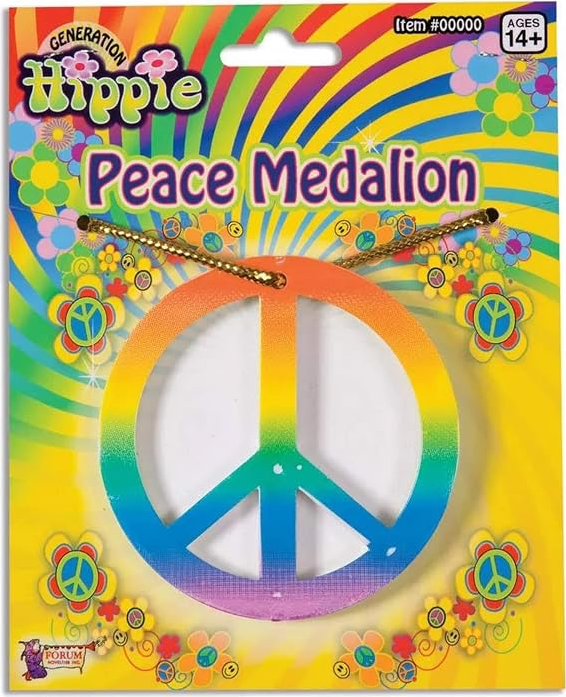Rainbow Peace Sign Medallion Necklace | 1ct