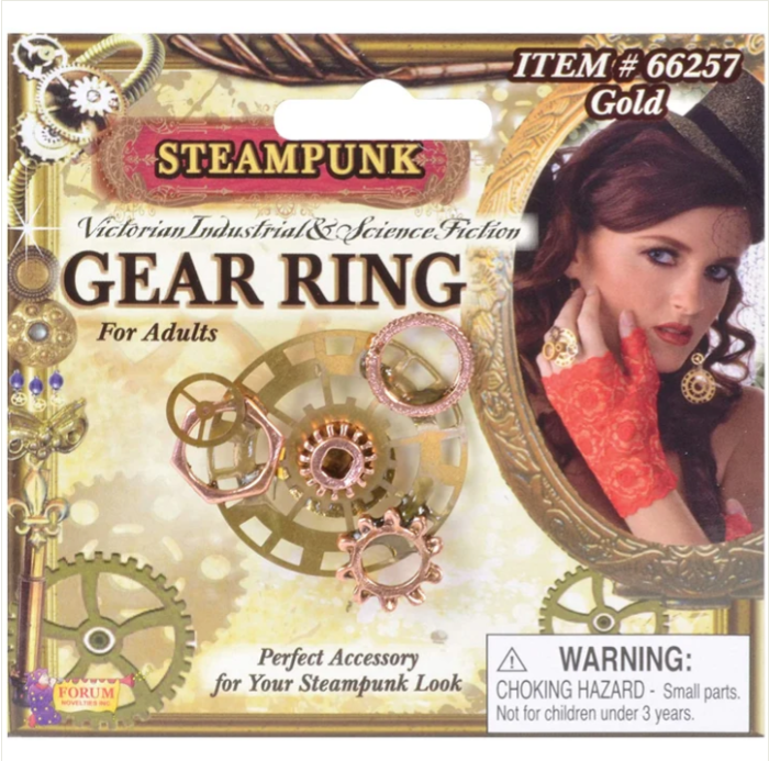 Gold Gear Steampunk Ring | 1ct