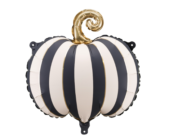 Black & White Striped Pumpkin Mylar Balloon 18" | 1ct