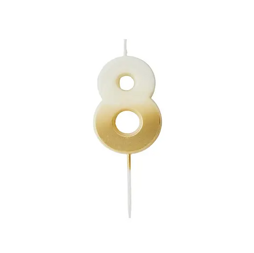 Gold Ombre Number '8' Candle | 1ct