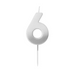 Silver Ombre Number '6' Candle | 1ct