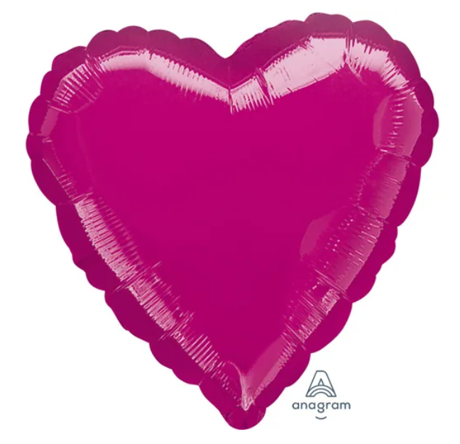 Pink heart-shaped balloon on a white background