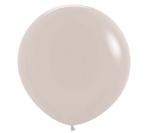 Single inflated 36-inch White Sand color latex balloon