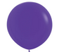 Single inflated 36-inch violet latex balloon