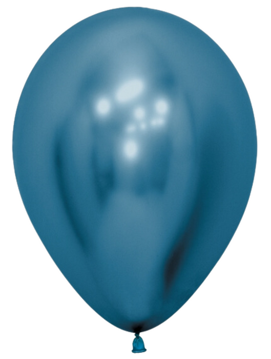 Single inflated 11-inch Reflex Blue color latex balloon