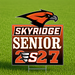 A graphic logo featuring a large orange and black hawk head above the text 'SKYRIDGE SENIOR 2527' on a white background.
