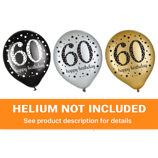 Sparkling Celebration "60" Latex Balloons | 15ct
