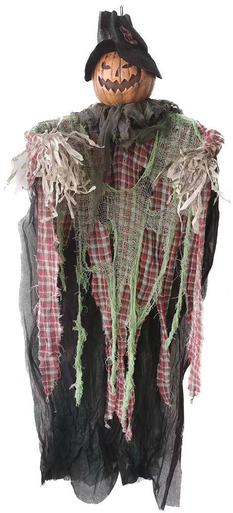 Halloween Hanging Pumpkin Scarecrow Plaid 47" | 1 ct