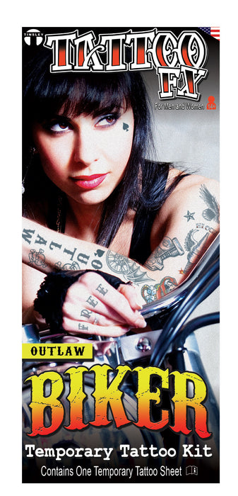 Product photo of Character Tattoo Kit Biker - Outlaws — a Tinsley Transfers special effects makeup product on a plain background.