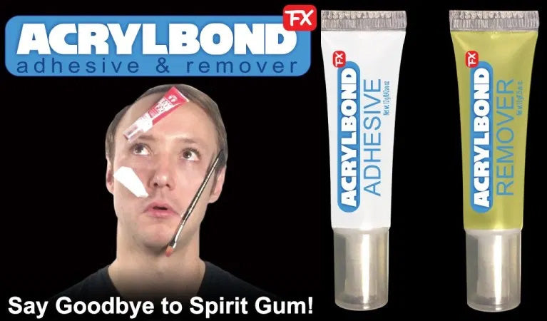Product photo of Acrylbond Makeup Adhesive & Remover — a Tinsley Transfers special effects makeup product on a plain background.
