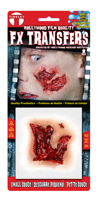 Product photo of Small 3D F/X Transfers Small Gouge — a Tinsley Transfers special effects makeup product on a plain background.