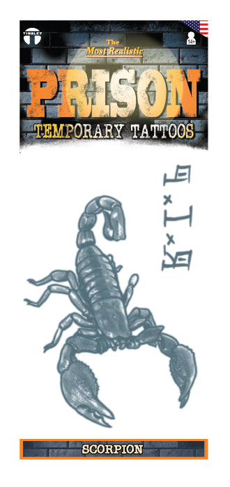Product photo of Prison Tattoo Scorpion — a Tinsley Transfers special effects makeup product on a plain background.