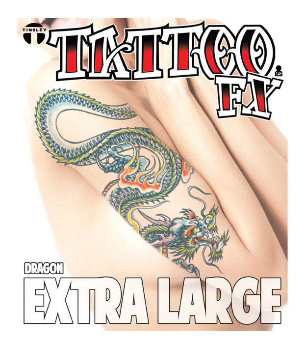 Product photo of Xlrg Tattoo Dragon — a Tinsley Transfers special effects makeup product on a plain background.