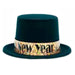 New Year's Band Black Velour Top Hat with Gold Prismatic Foil band.