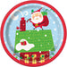 Christmas Santa Rooftop Paper Dessert Plates 7" | 8 ct