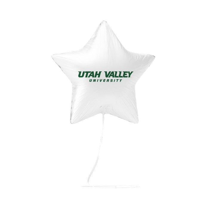 A 17 inch licensed Utah Valley University Mylar Balloon.