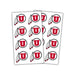 2 sheets of U of U Feather Black And Red Stickers.