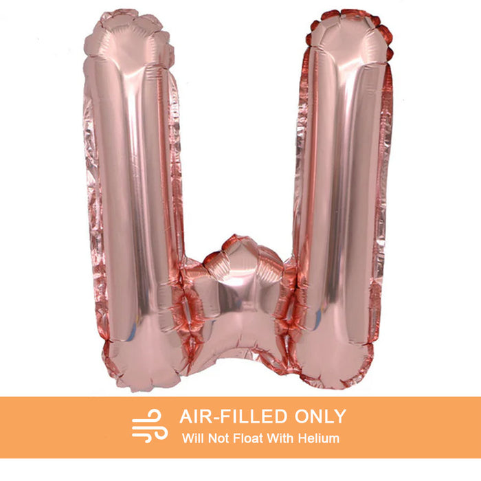 Air Filled Rose Gold Mylar Letter Balloon, 16" | 1 ct