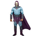 Adult Skeletor Deluxe Costume featuring a blue muscle chest jumpsuit, purple hooded cape, Skeletor skull mask, printed armor, wrist gauntlets, and boot covers inspired by the iconic Masters of the Universe villain.