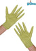 Pair of lime green gloves with elongated finger extensions worn on both hands, styled as Grinch costume accessories.