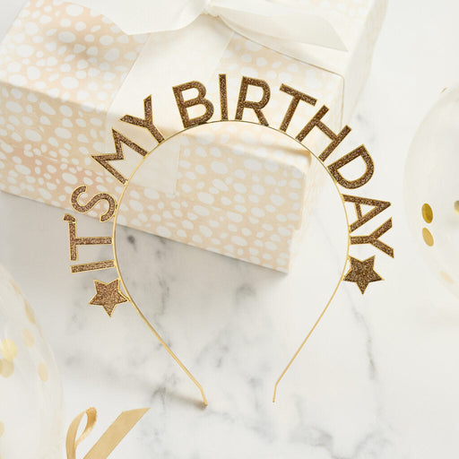 Gold It’s My Birthday Headband | 1ct