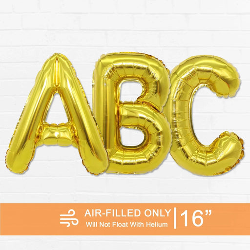 Air Filled Gold Mylar Letter Balloon, 16" | 1 ct